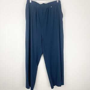 Helly Hansen Pants Womens XL Crop High Rise Wide‎ Leg Pleated Front Pull On Navy
